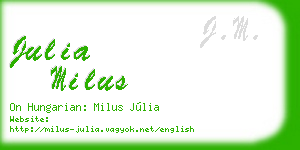 julia milus business card