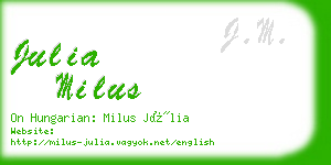 julia milus business card